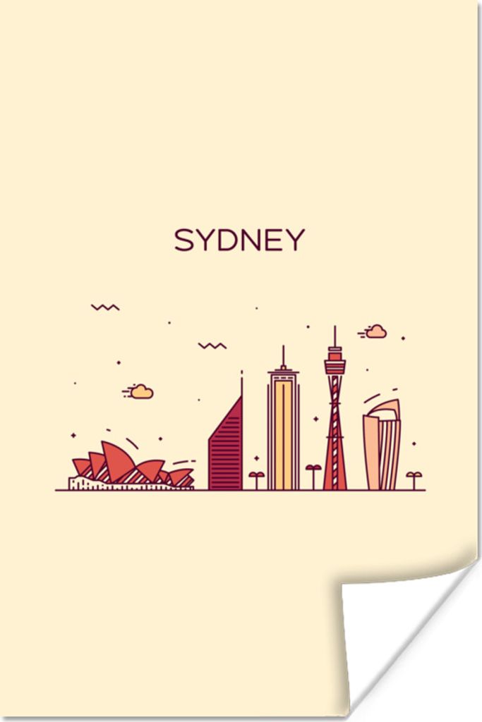 MuchoWow Poster Sydney - Skyline - Australien 60x90 cm - Wanddekoration