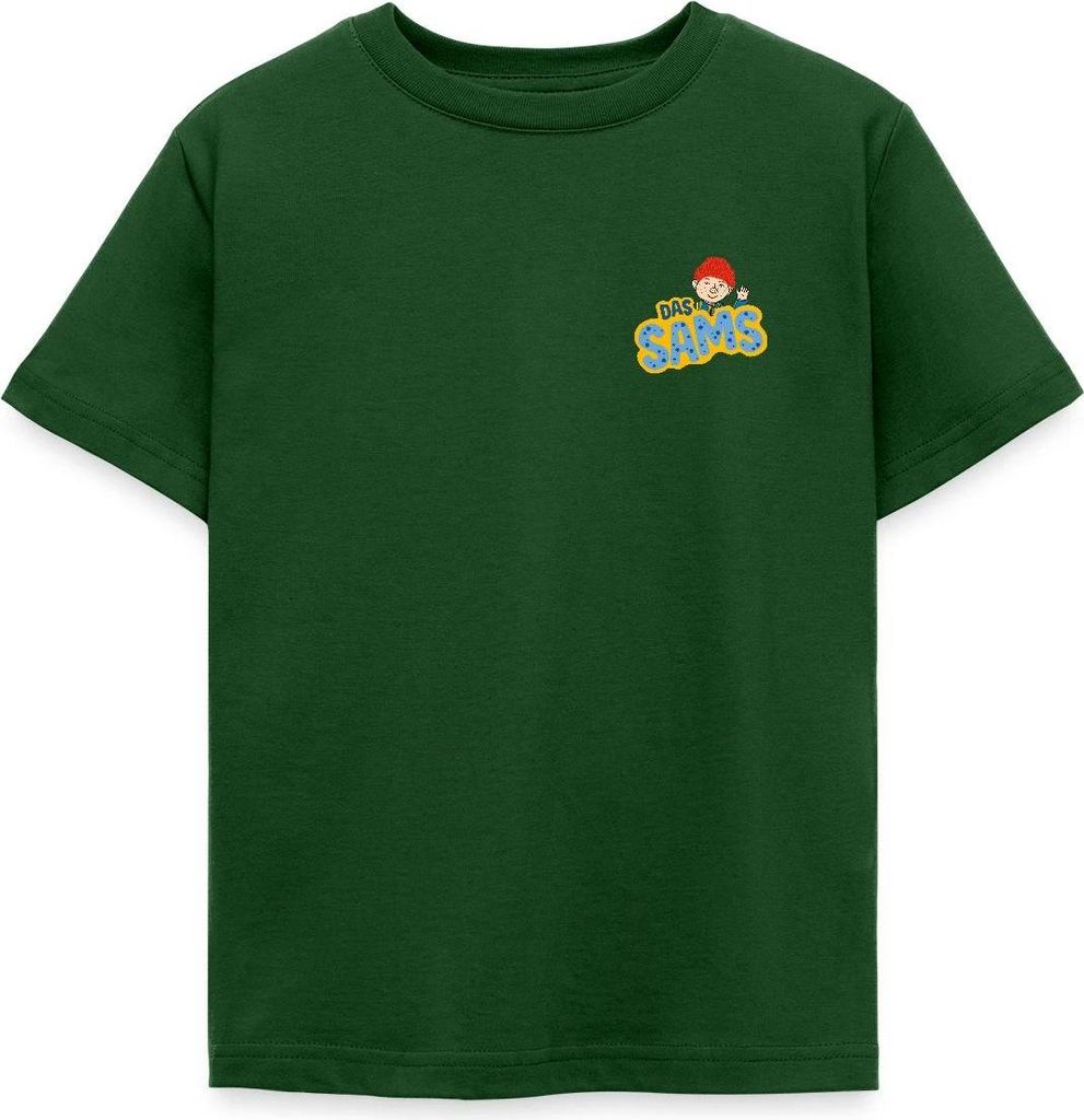 Spreadshirt Das Sams | Logo Mit Winkendem Sams Kinder T-Shirt, 98/104 (3-4 Jahre), Forstgrün