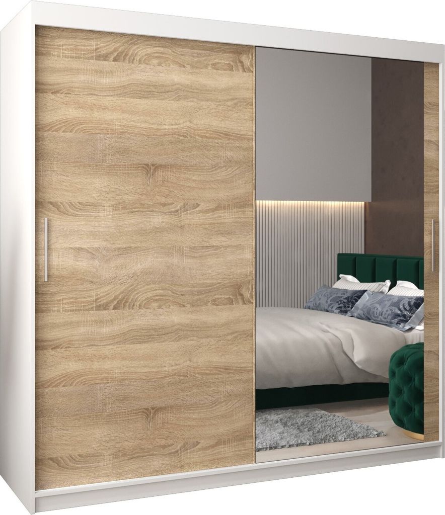 Kleiderschrank, Schiebetürenschrank Schlafzimmer, Schrank mit Spiegel TOKYO 2 200 cm