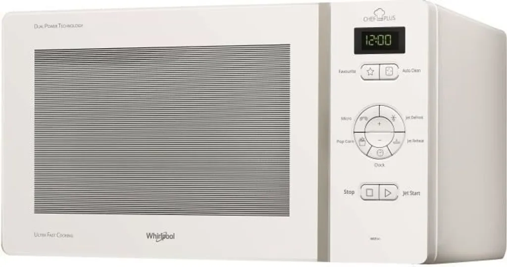 Micro-ondes 800W Whirlpool Jet Defrost 25L : Décongélation et Auto-nettoyage