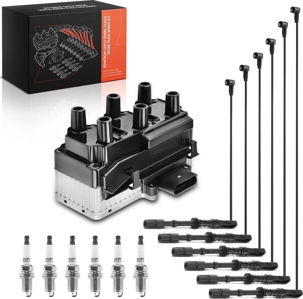 Pack Allumage Complet avec Bobine et 6 Bougies pour VW Bora et Golf 4