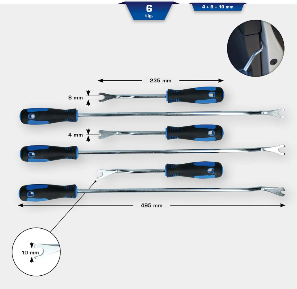 KS TOOLS BT511045 Jeu de 6 outils de dépose pour clips de garniture auto - 5