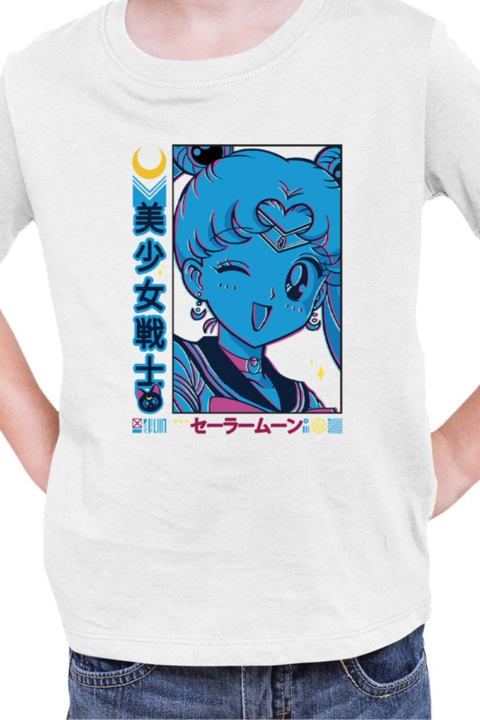 Kinder T-Shirt Japan Manga Anime Comics Animation Sailor Anime Manga Moon 11, 3-4 Jahr - 104 / Weiß