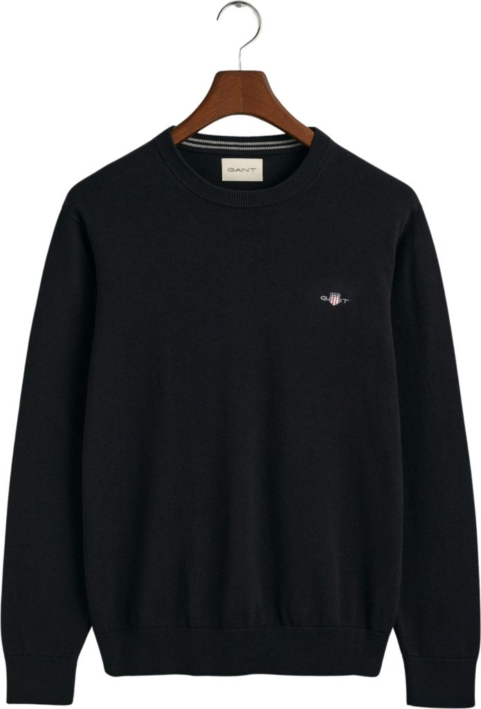 Gant Pullover schwarz einfarbig Rundhalsausschnitt