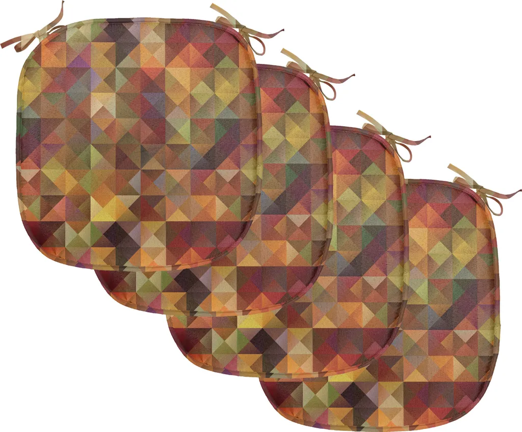 Coussin de Siège Décoratif Géométrique avec Sangles de Fixation 40 cm