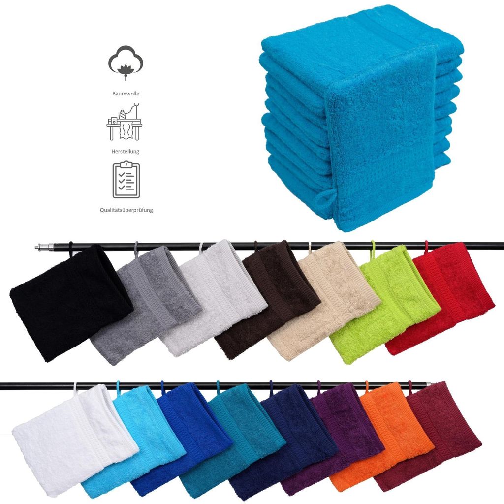 5er Set Frottee Waschhandschuhe Elegance 16x21 cm 100% Produktbild 