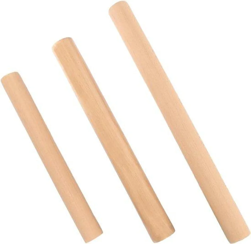 Set de rouleaux à pâtisserie en bois naturel pour l'artisanat