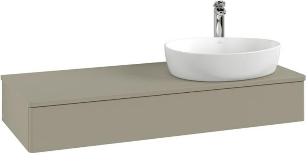 V&B Waschtischunterschrank mit Frontstruktur, mit Beleuchtung Antao 120x19x50cm, HL, WBP Lac, si Gr m Lac