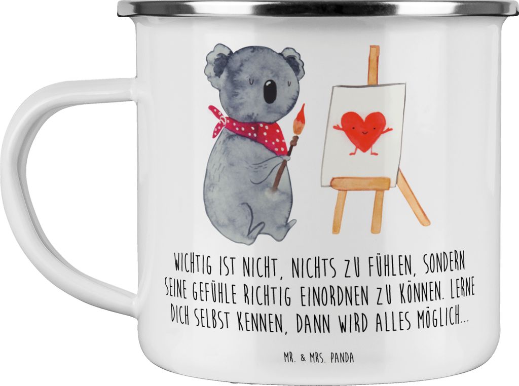 Mr. & Mrs. Panda metallbecher Emotionen ausdrücken Weisheit - Weiß - Geschenk, positivity, Tasse Emaille, Vertrauem, Teetasse, ermutigende Gesche...