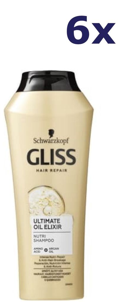 6x Gliss-Kur Shampoo – Ultimate Oil Elixir 250 ml