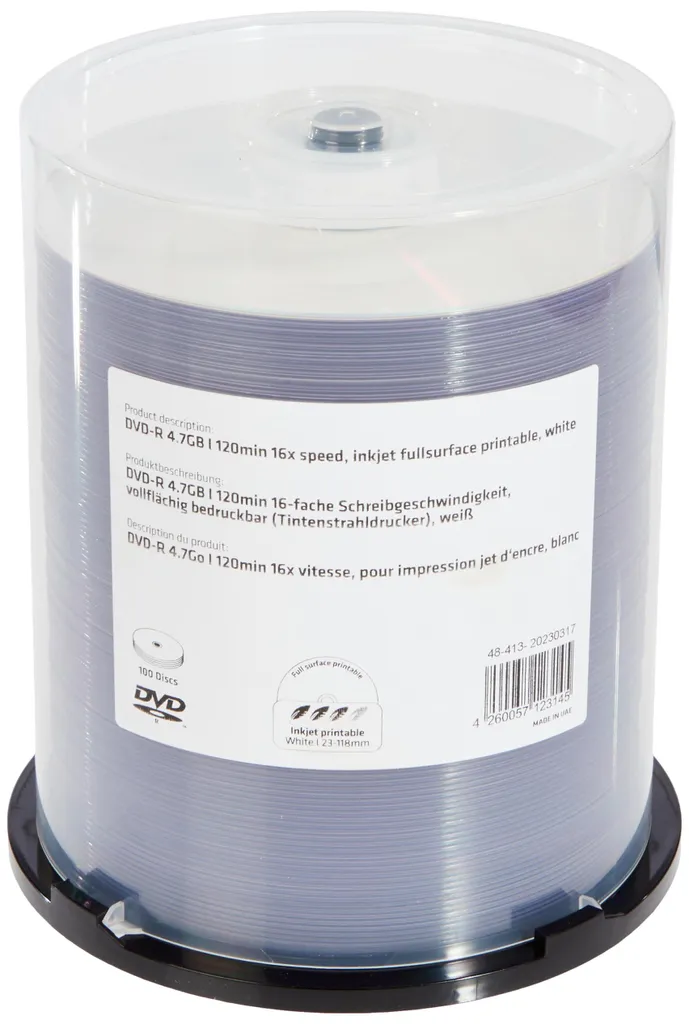 Évitez la perte de données : DVD-R MediaRange 4.7Go imprimables x100 - 6