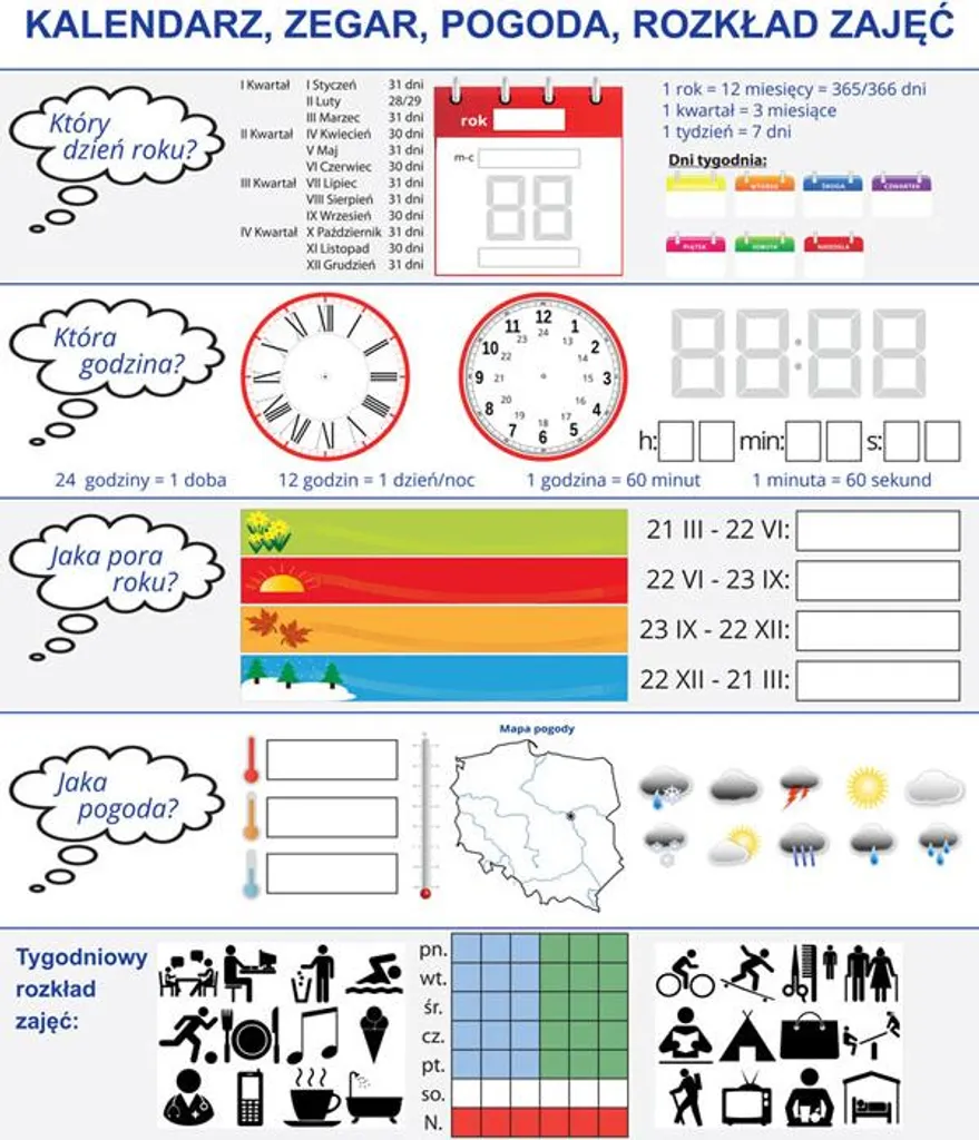 Calendrier magnétique effaçable pour tableau blanc et surface métal