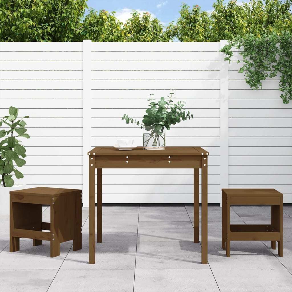 "Rabatt" 3-tlg. Garten-Bistro-Set - mit tishe & Stuhl - Honigbraun Massivholz Kiefer - Lounge-Dining set CC7772