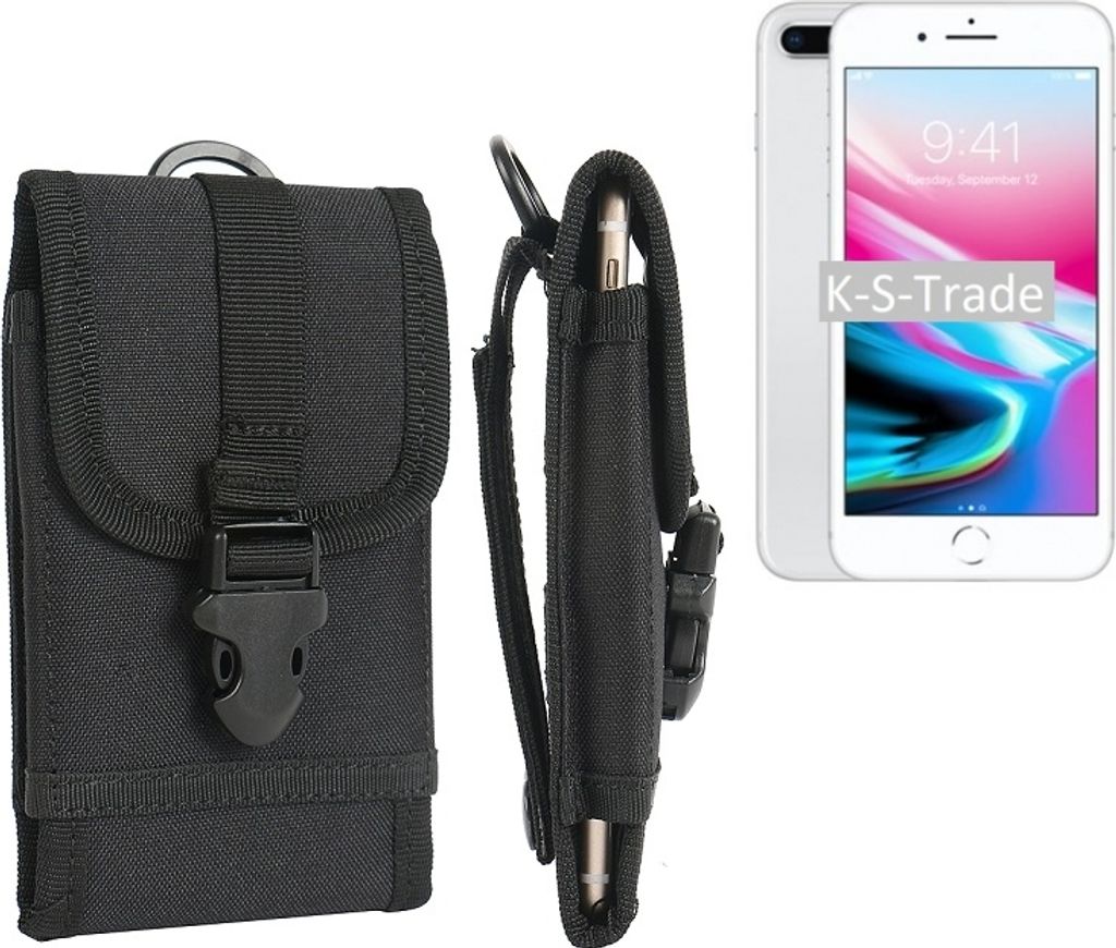 K-S-Trade Handyhülle kompatibel mit Apple iPhone 8 Plus Gürteltasche Holster Handytasche Gürtel Tasche Schutzhülle Robuste Handy Schutz Hülle