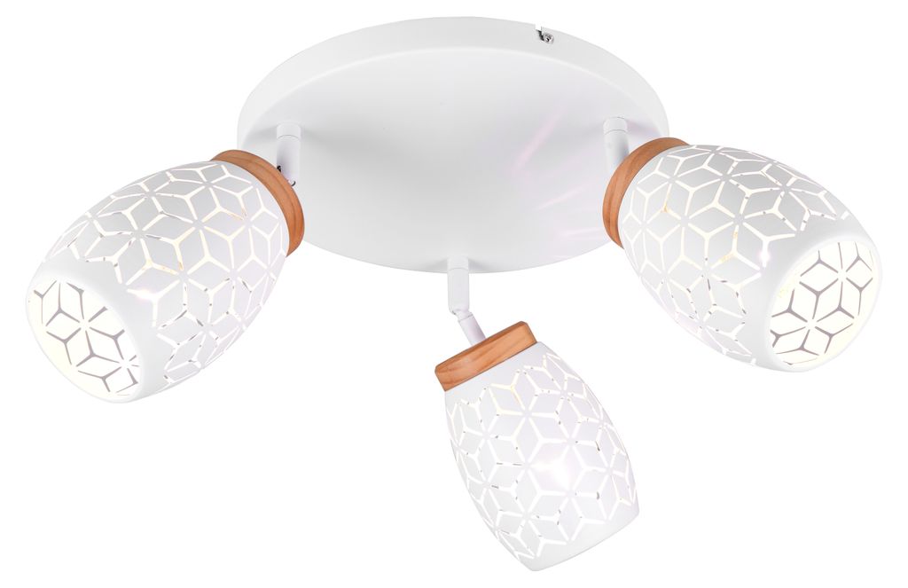 Plafonnier BIDAR blanc 3xE14x10W en métal, dimensions : Image du produit 