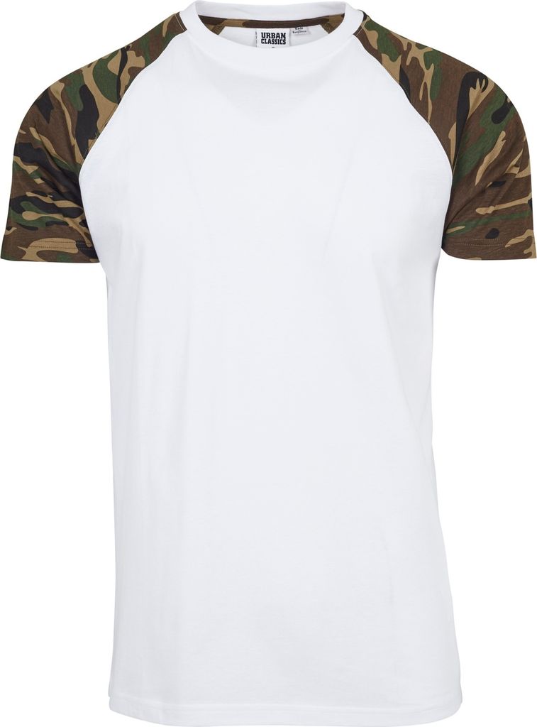 Urban Classics - RAGLAN Contrast T-Shirt weiß / wood - M
