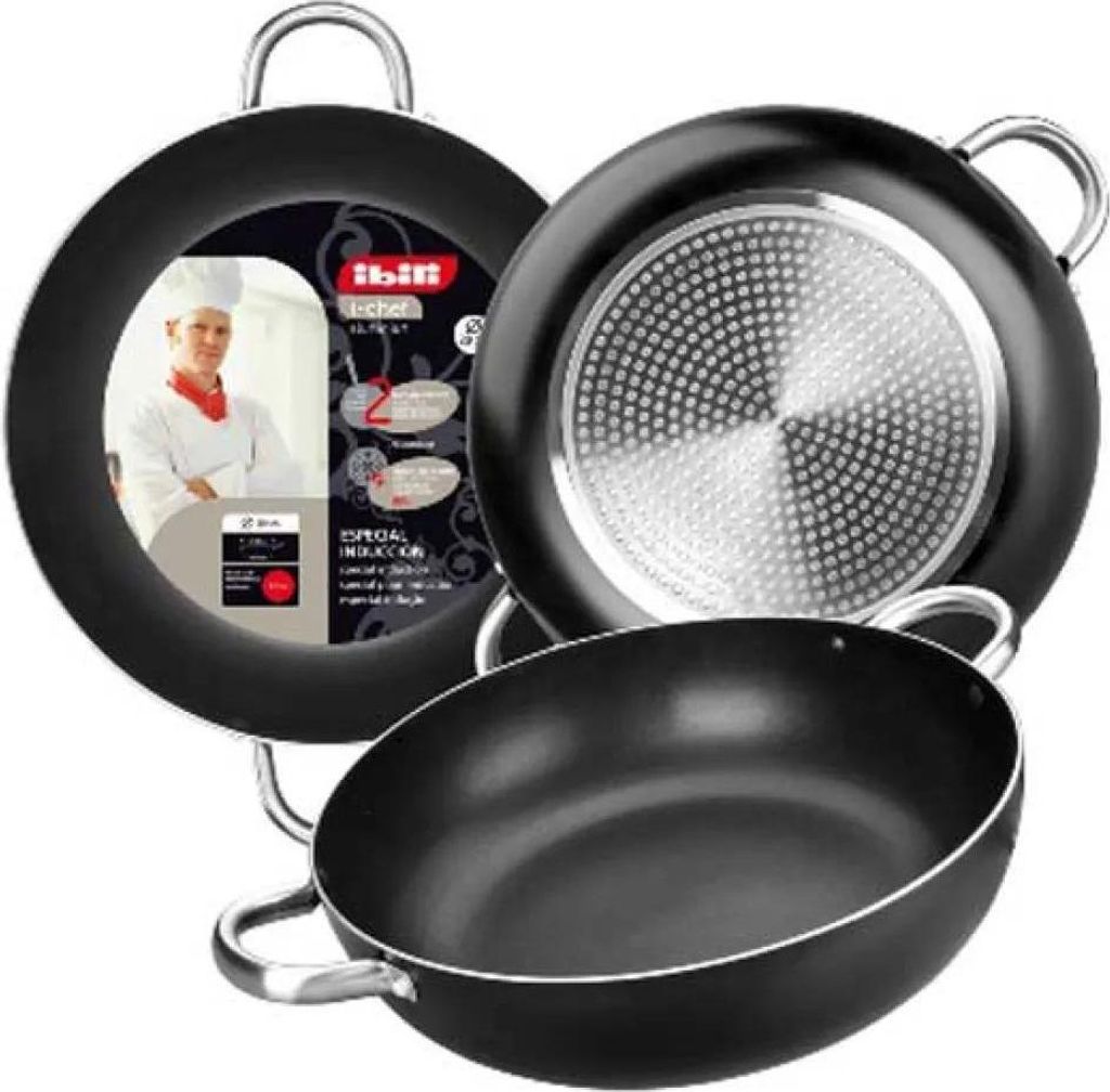 Ibili Honda 2 Griffe I-chef Bratpfanne 36 Cm Silber Silber One Size