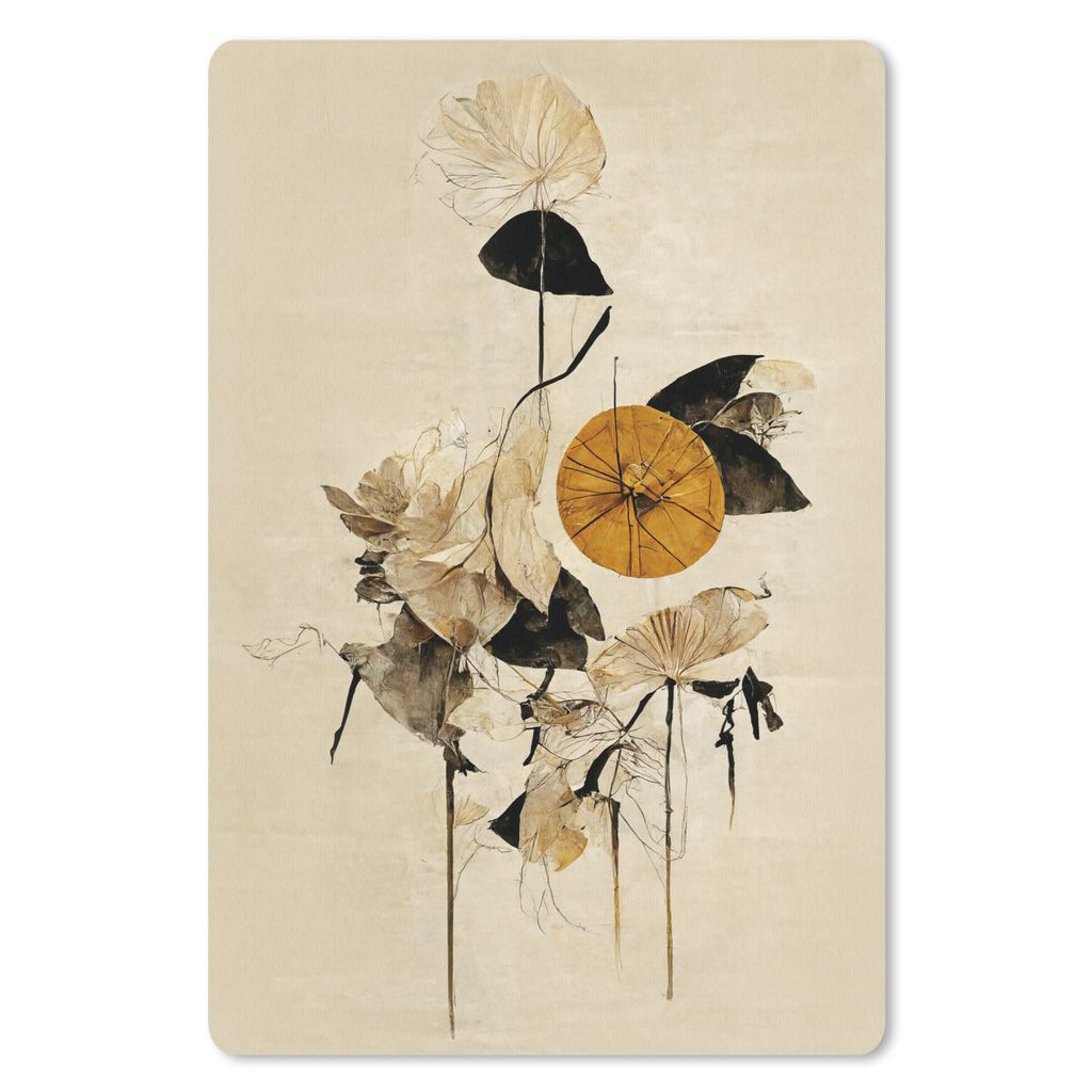 MuchoWow Mauspad Mousepad Abstrakt - Natur - Gelb - Blätter 18x27 cm - Mousepads - Maus Mat - Pad - Mausunterlage