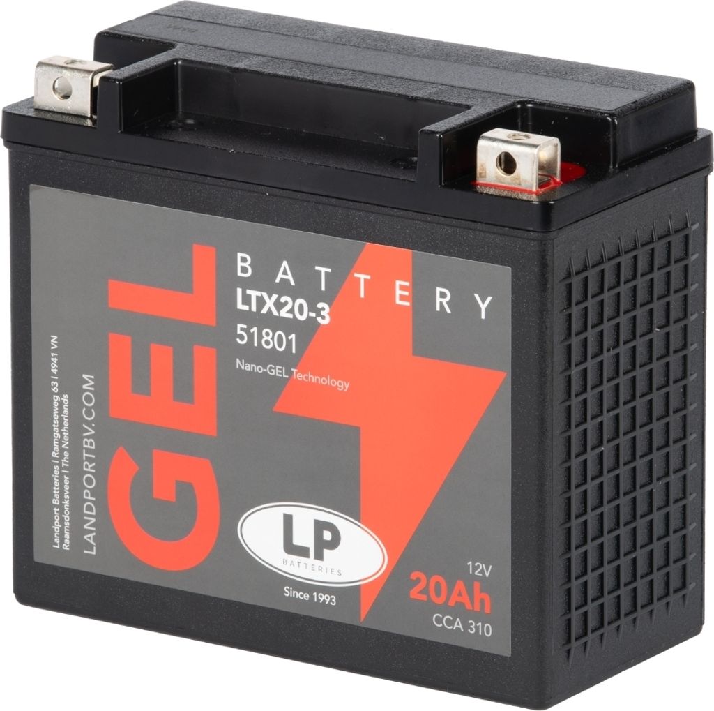 Batterie LANDPORT LTX20-3 Gel 12V 20Ah passt für Yamaha XVZ, XVS, Triumph Trophy
