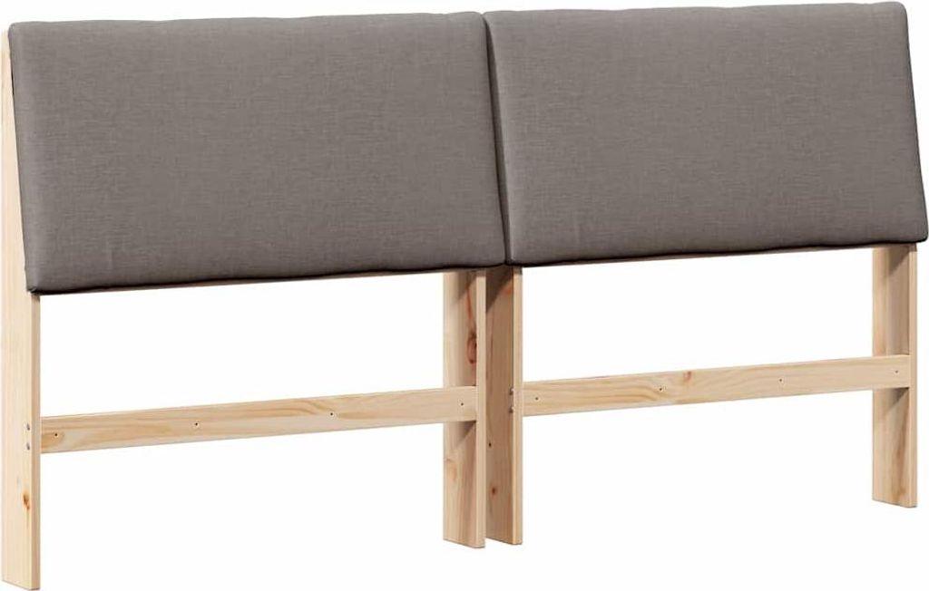 Gepolstertes Kopfteil Taupe 180 cm Massives Kiefernholz