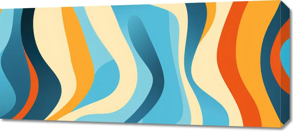 Quadro Moderno Onde Danzanti 90x40 | Arredo Parete Design Astratto