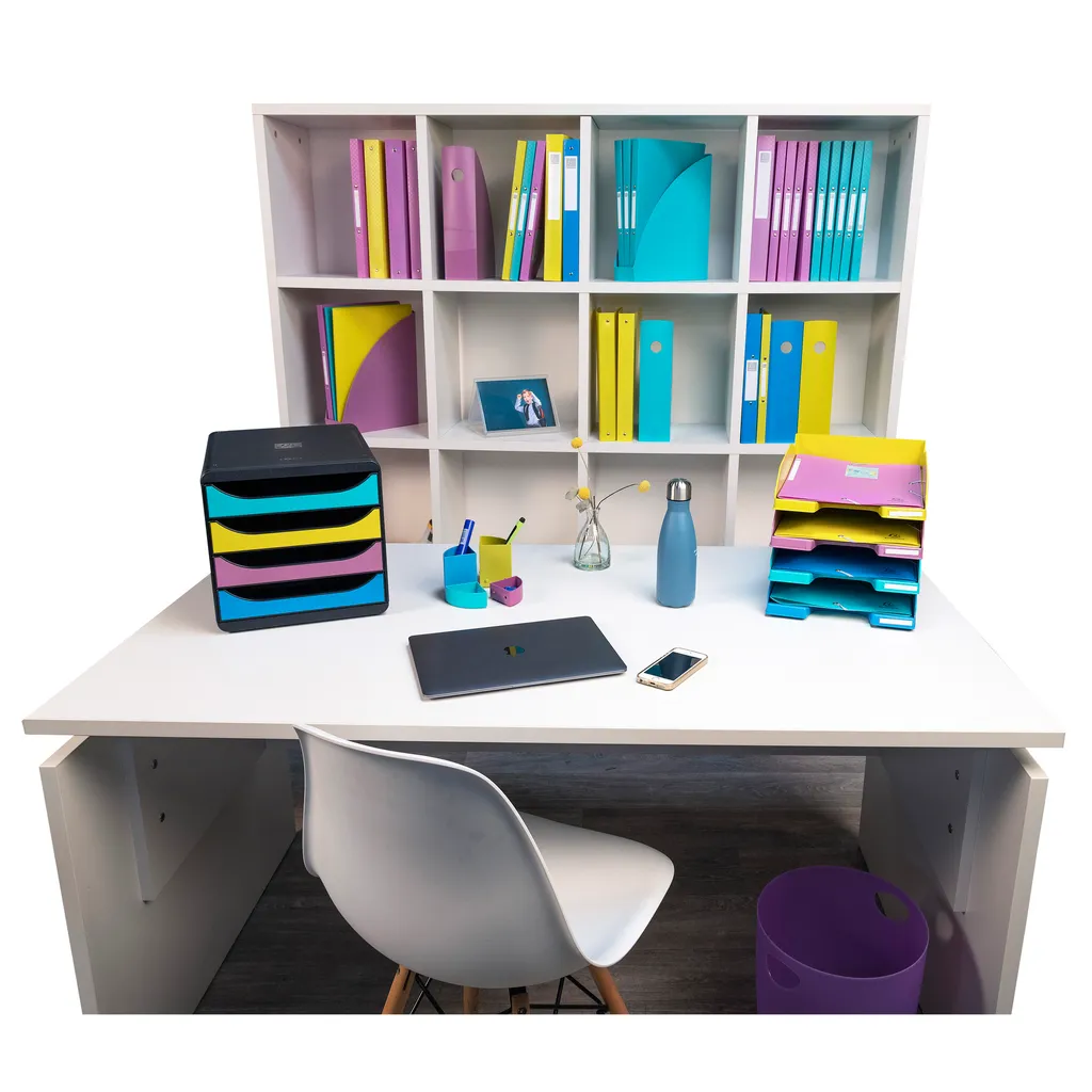 Exacompta 8x Corbeille à papier Ecobin Violet 45319D - Bureau Écologique