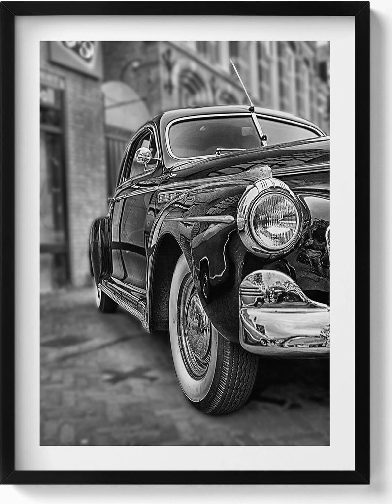 Alter Oldtimer– Wandbild mit Rahmen – Gerahmtes Bild  – Produktbild 