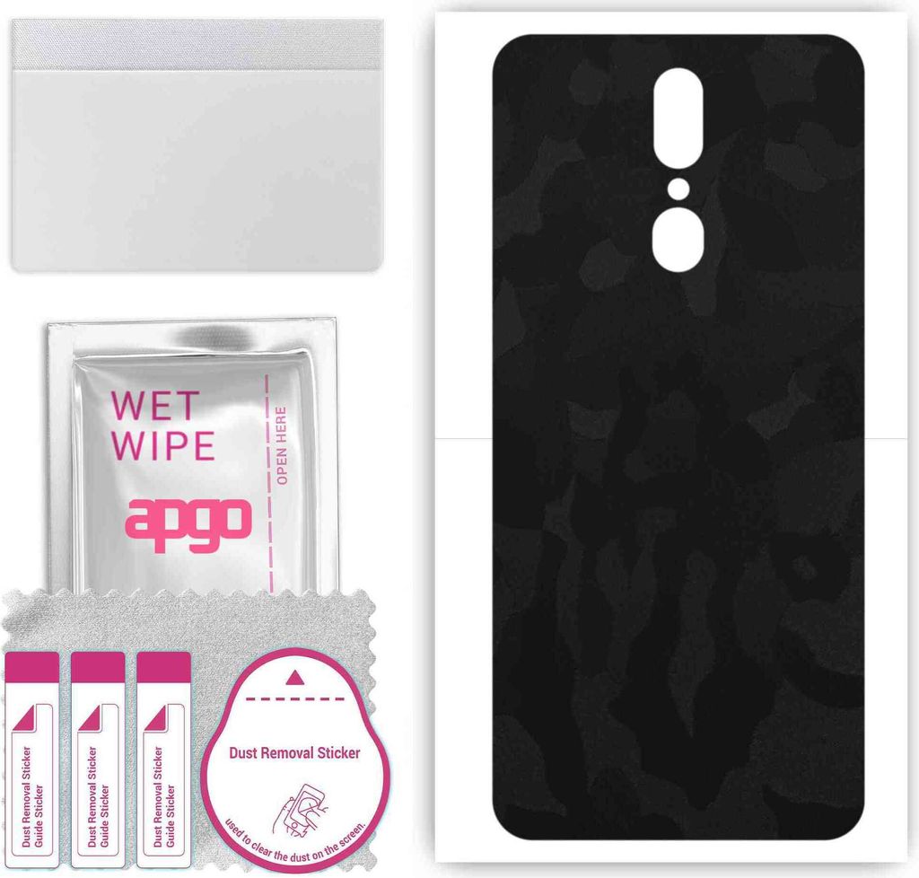 apgo Rückseite Schutzfolie, Skin, kompatibel mit Oppo A9x, Hinten Displayschutzfolie aus Vinylfolie, kratzfest, einfache Montage - Schwarzes Tarnm...