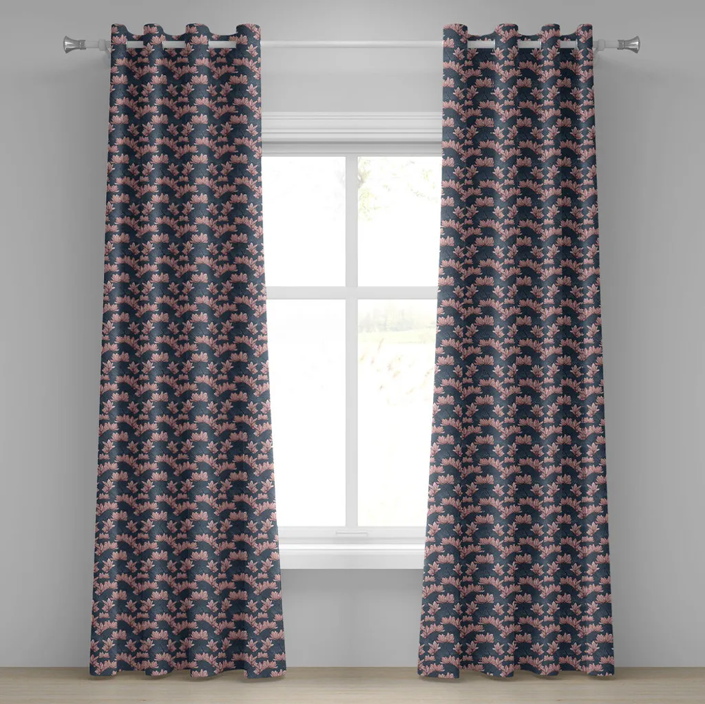 Rideaux Décoratifs 2 Panneaux Style Japonais Jardin de Magnolia 280x175