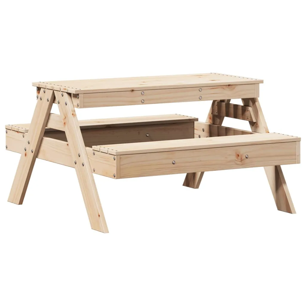 SYFAX™ Tavolo Picnic per Bambini in Legno di Pino Massello - 88x97x52 cm