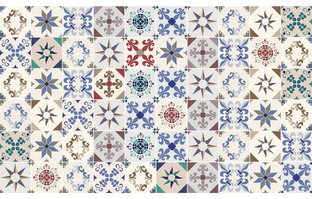 Selbstklebende Fliesenaufkleber für Küche und Bad – 60 Rozanna Azulejo Fliesenaufkleber – 60 Aufkleber, 20 x 20 cm