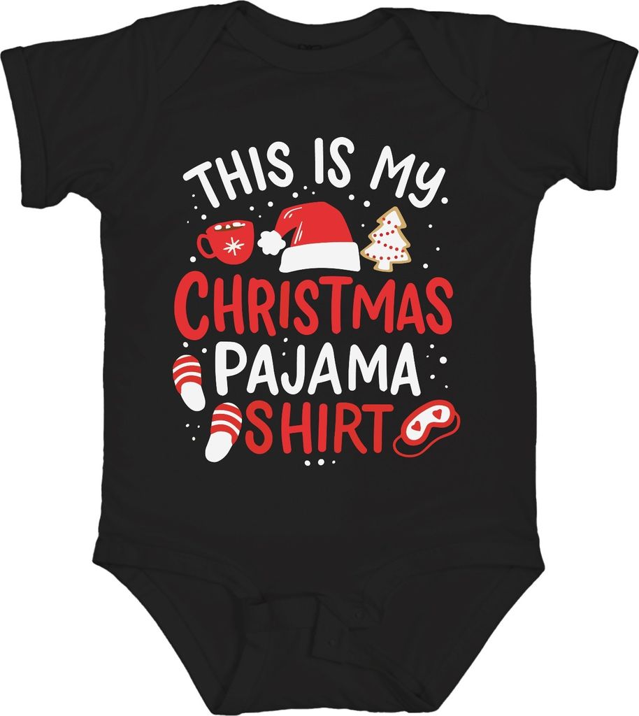 This is my Christmas Pajama Shirt Weihnachtsmütze - Weihnachten Xmas Christmas Unisex Baby Body, Schwarz, 12/18