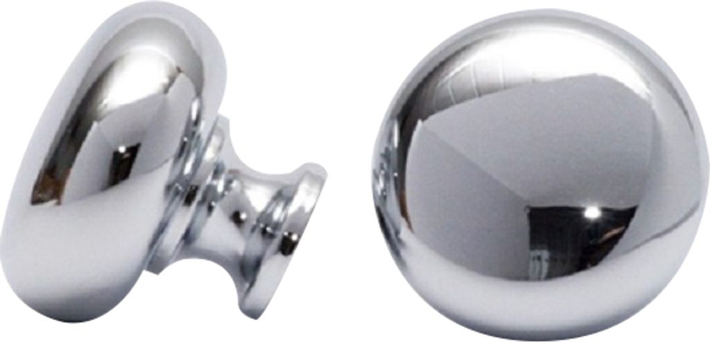 Möbelknopf Schubladenknopf Knauf Knopf Höhe 27mm Chrom glänzend Durchmesser 32mm