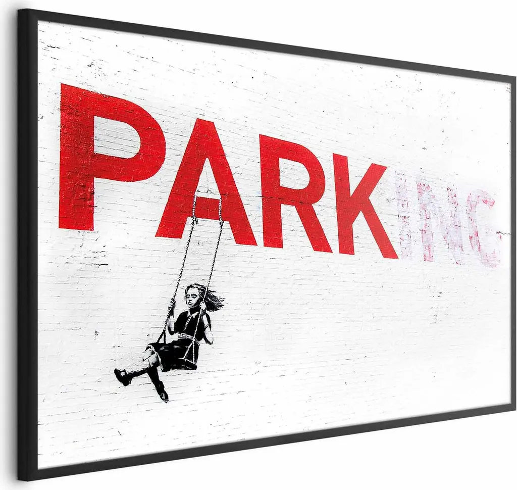 Poster Parcheggio 60x40 con Cornice Nera Elegante - Cartello Design