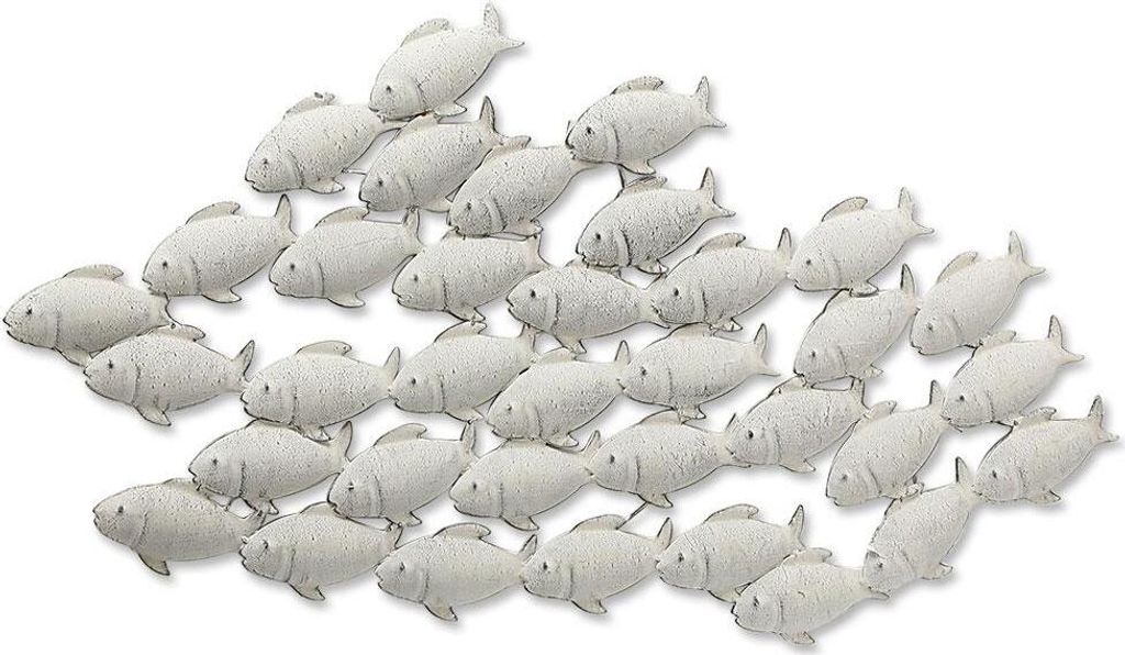 Wandobjekt Wandbild Wanddeko Fischschwarm grau Eisen L 97 Produktbild 15