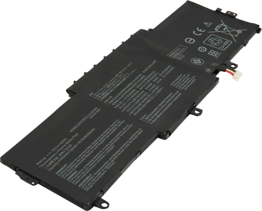 Avizar, Austauschakku für Asus ZenBook 14 UX433FA-A5045R Li-Polymer 11,55V, Schwarz