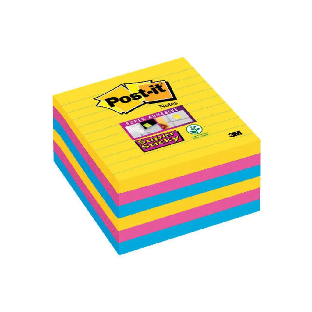 Post-it® Super Sticky Ligné 101x101mm : Ne perdez plus vos notes XL ! - 3