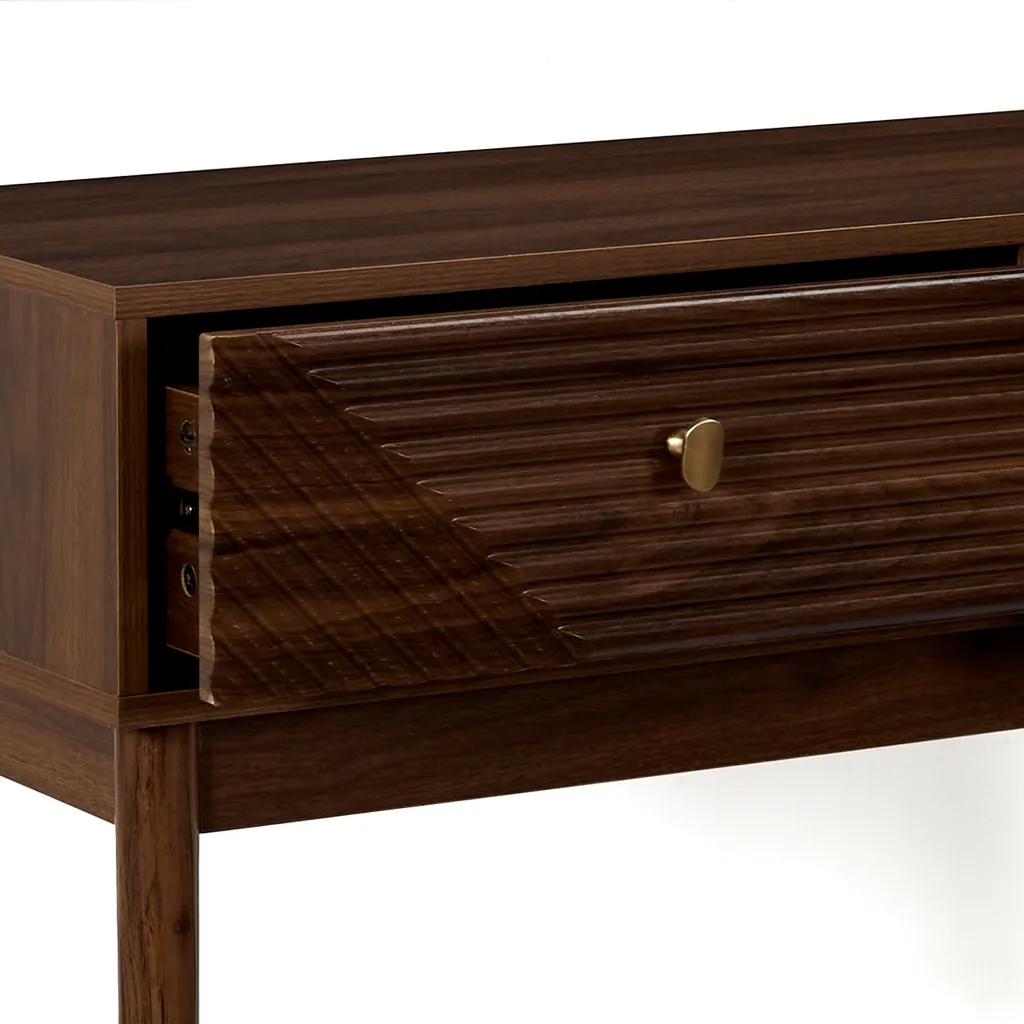 Table Console Design Tiffany avec Plateau Marbre et Structure Noire