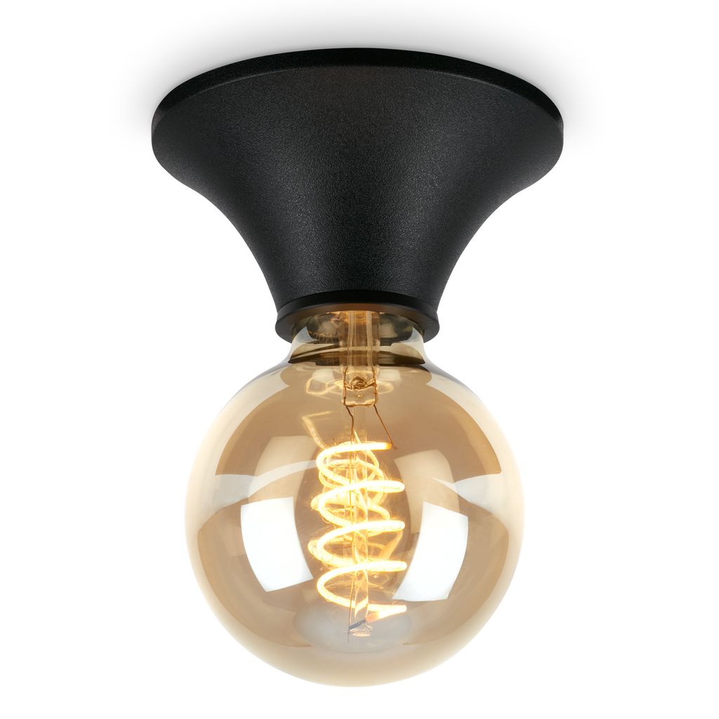 Briloner Deckenleuchte Deckenlampe Kunststoff-Metall schwarz E27 Kelvin lm IP44 Spritzwasserschutz