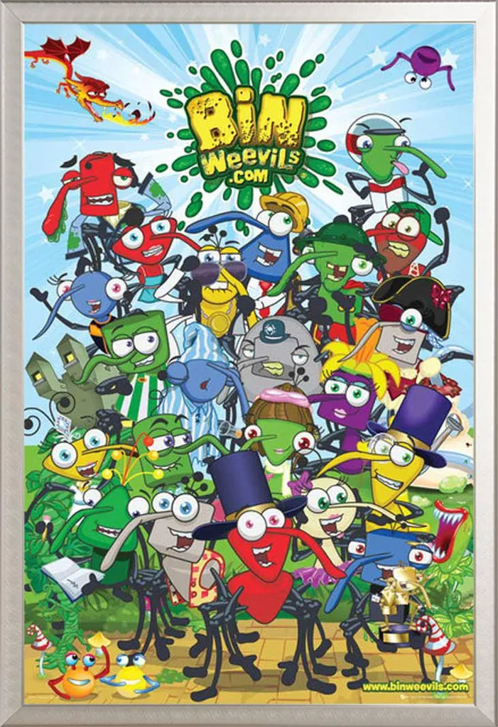 Cornice Shinsuke Maxi Alluminio Argento + Poster Bin Weevils 61x91,5 cm