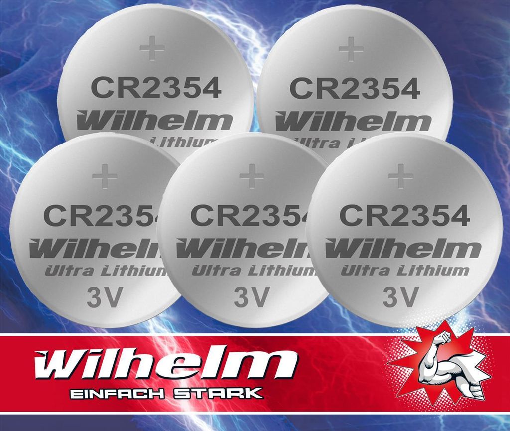 5 x CR2354 WILHELM Lithium Knopfzelle 3V 570 mAh ø23 x 5,4 mm Batterie DL2354