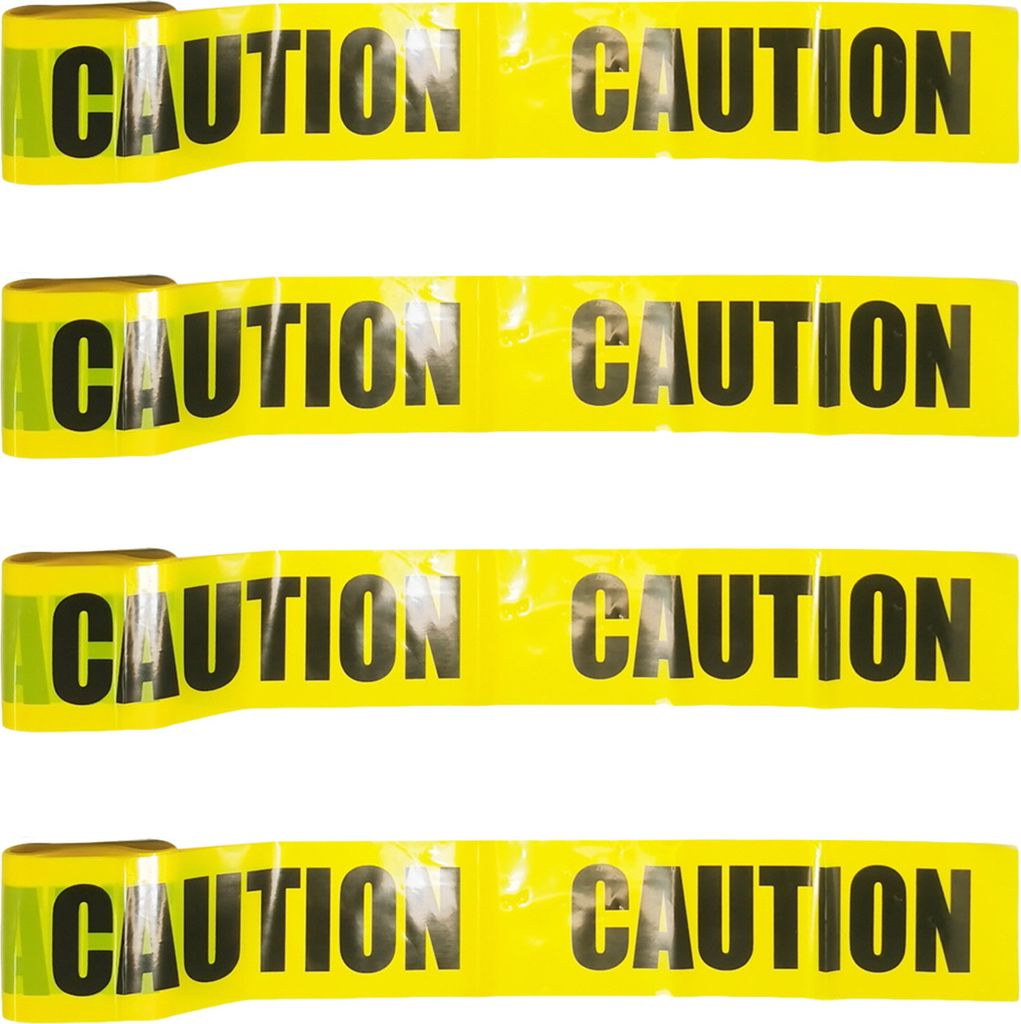 4-teiliges Halloween-Warnband-Bündel, gruseliger Warn-Dekorationsstreifen, bedrucktes Halloween-Klebeband für Spukhaus-Partys und Außendekorationen