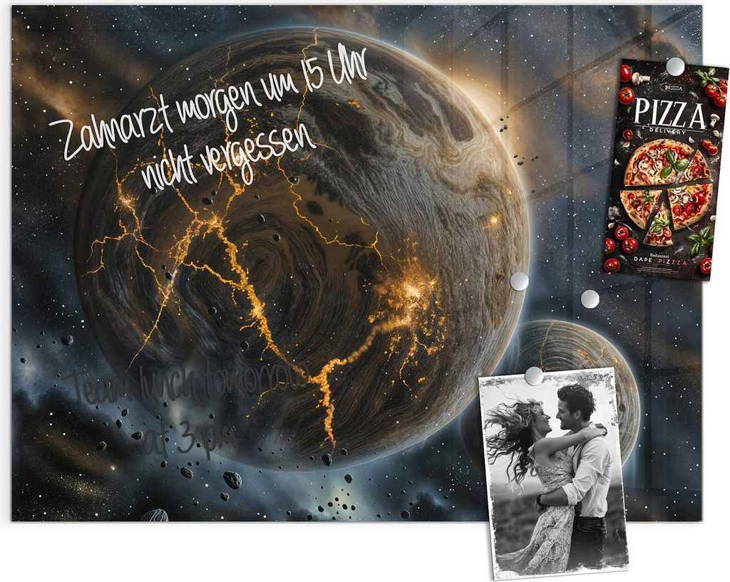 Magnettafel 120x90cm Pinnwand Whiteboard beschreibbar - Drei Welten