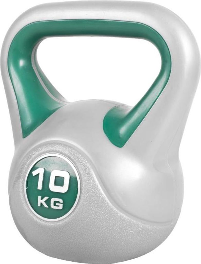 Gorilla Sports Kettlebell činka, vinylová, zelená, 10 kg Obrázok produktu 
