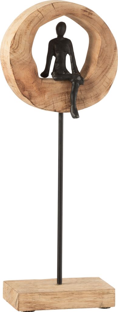 J-Line J-Line Figur Denk Ring - Holz/Aluminium - Schwarz Produktbild 