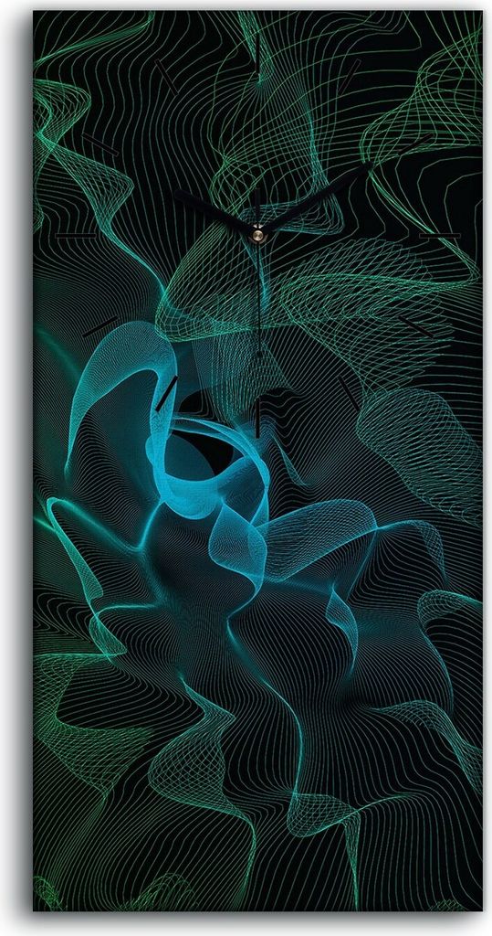 Wanduhr Bürouhr Leinwand Bild Geräuschlos 30x60 Malerei Abstrakte Kunst - schwarze Hände