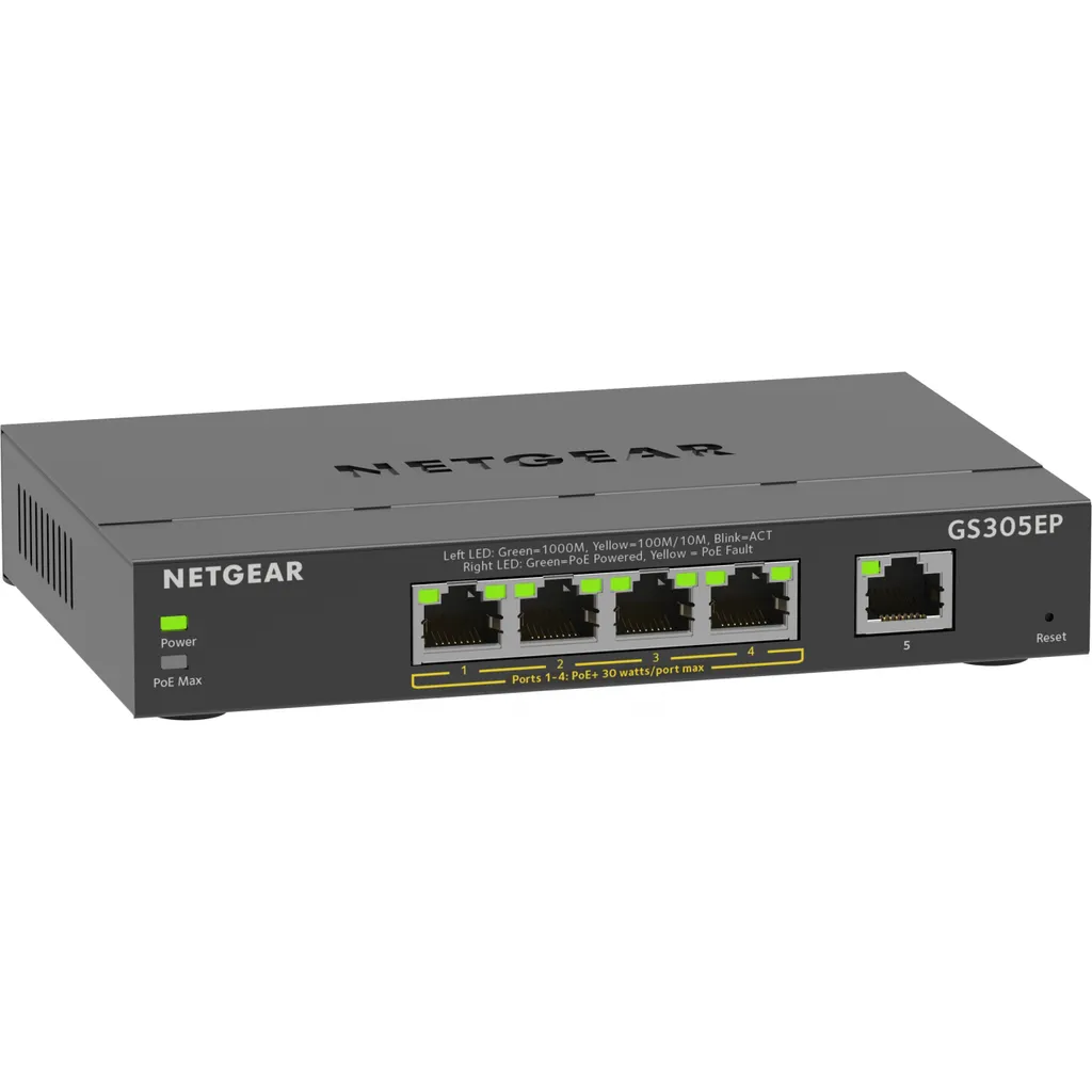 Netgear GS305EP Switch 5 Port Gigabit PoE+ 63W | Offerta Shop Online
