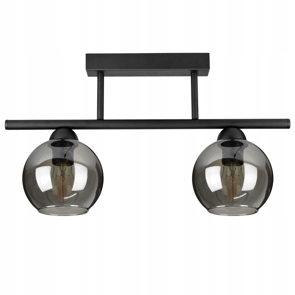 LUXOLAR Deckenleuchte 2 flammig Schwarz, Led Deckenlampe E27 60W - Hängelampe für Wohnzimmer, Küchen