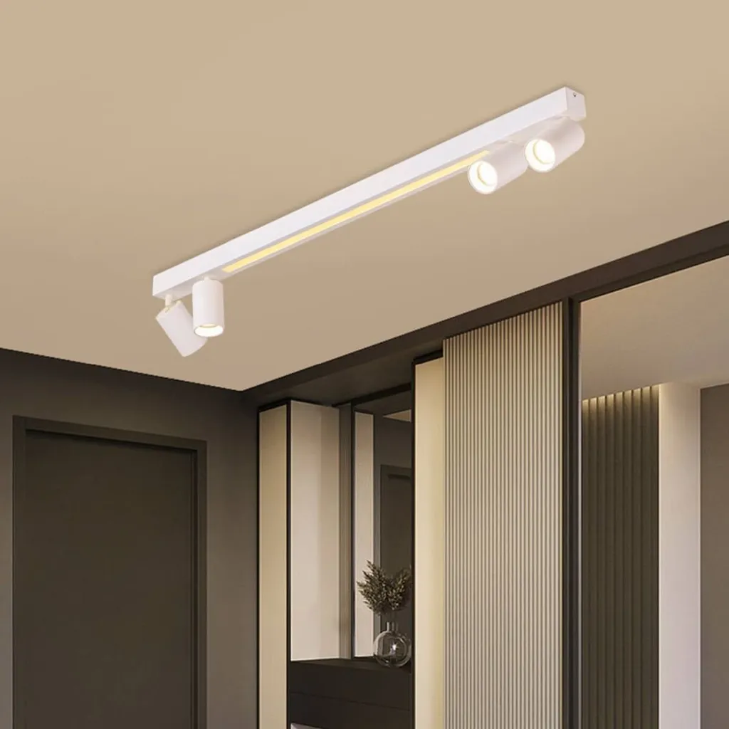 Rampe de spots plafonnier Perugia 4 lumières avec télécommande 1m - 15