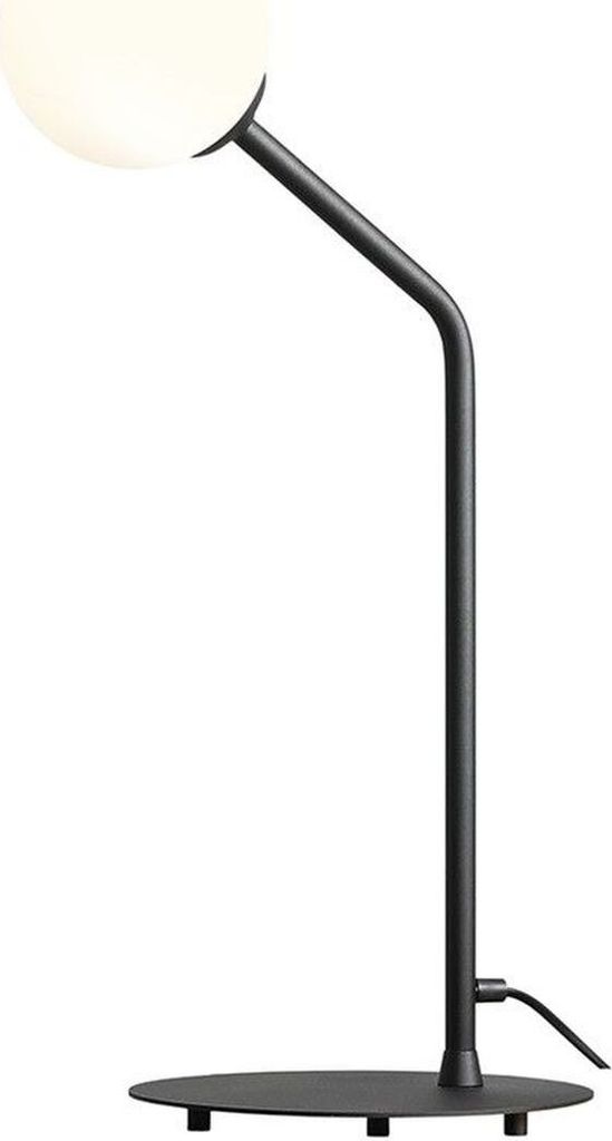 Tischlampe Metall Glas 62 cm Schwarz Weiß E14 Kugelschirm Modern Tischleuchte
